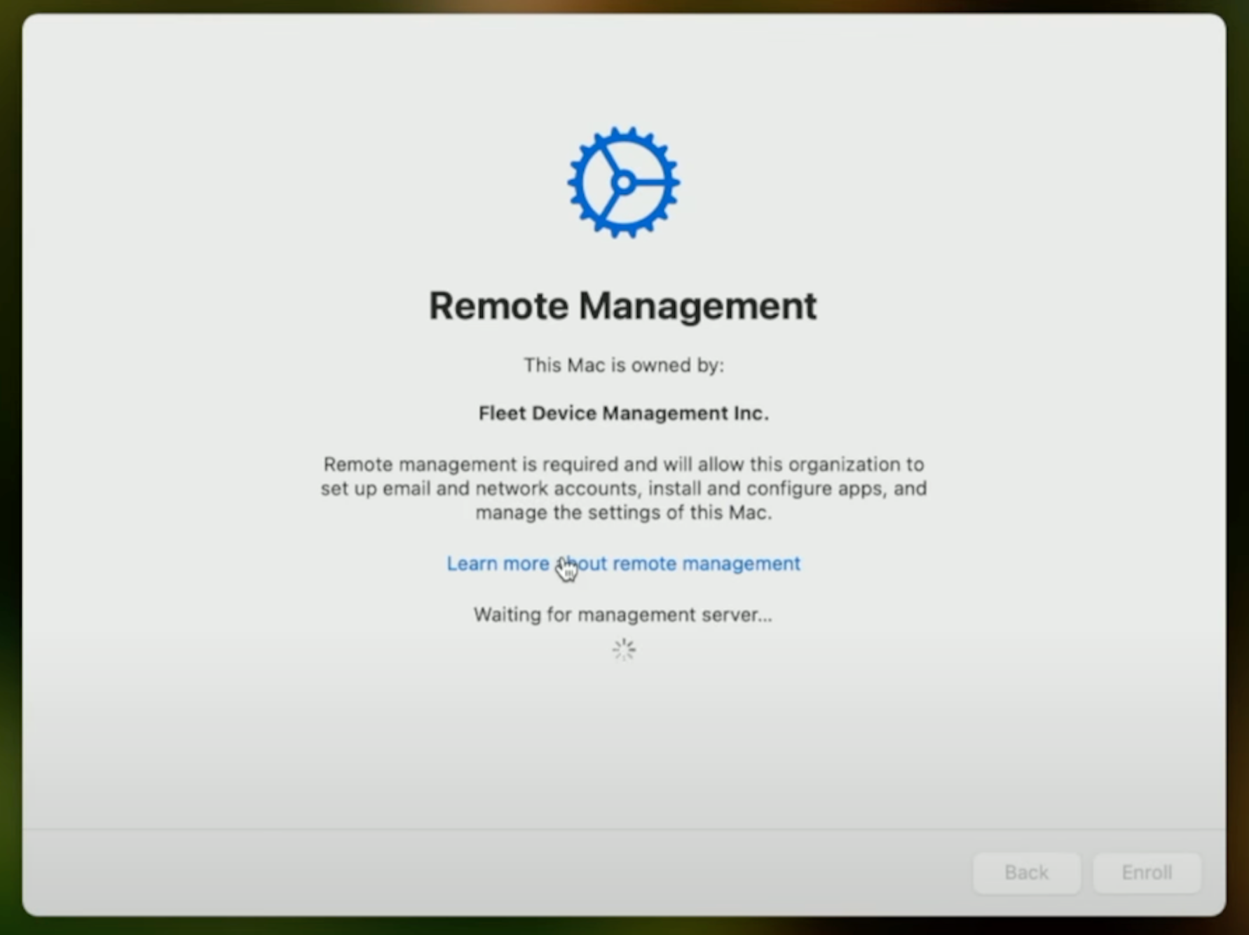 Waiting for management server