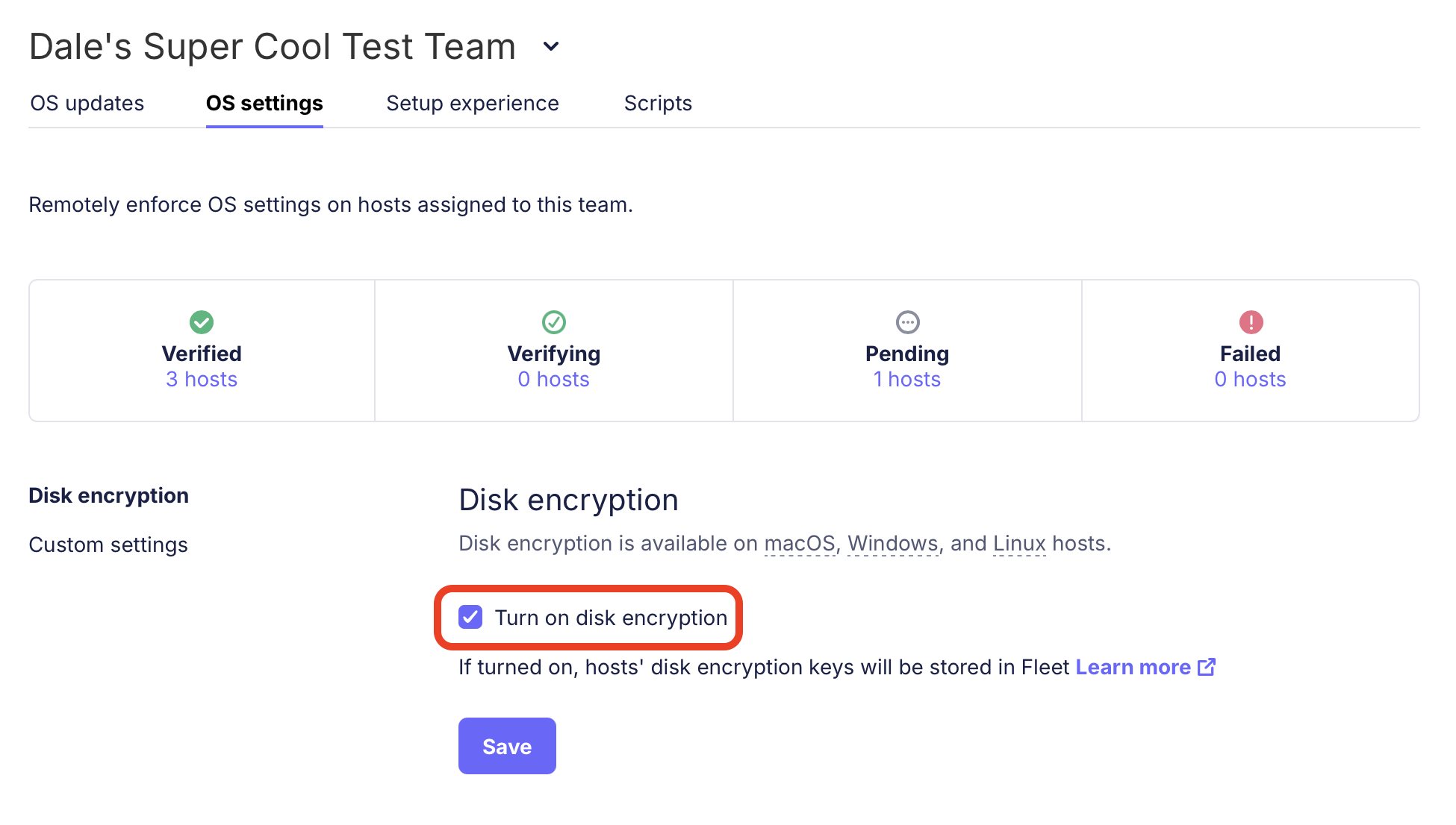 Turn on disk encryption