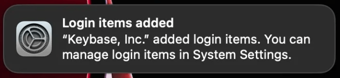 Login Item Banner