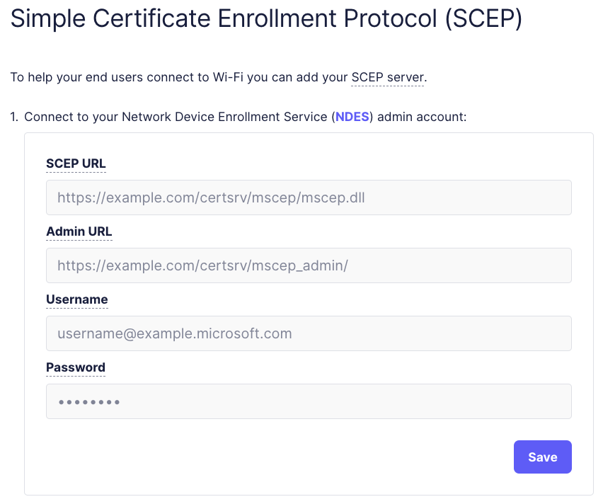 Configure NDES SCEP settings