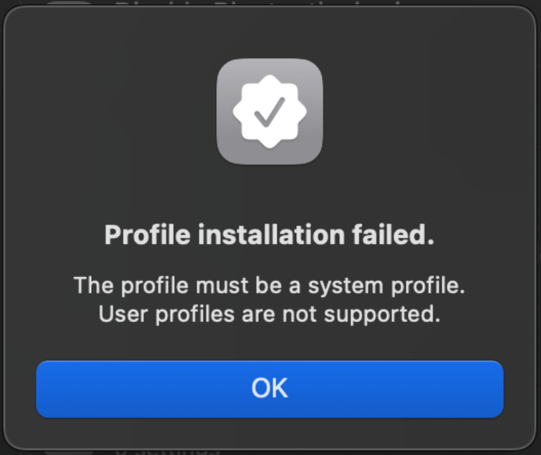 Profile Error