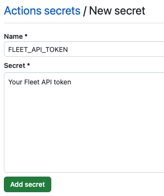 Enter your Fleet API token