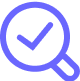 A vibrant blue magnifying glass